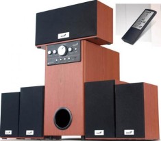 Sistem audo / Boxe Genius 5.1 SW-HF 5005 PMPO, 150W RMS LEMN Telecomanda foto