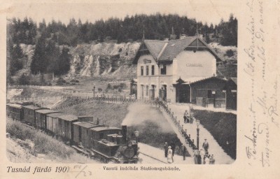 TUSNAD , BAILE TUSNAD , GARA , TREN , CLASICA , CIRCULATA AUG. 1904 foto