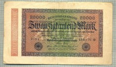 A 67 BANCNOTA-GERMANIA -20 000 MARK- anul 1923-SERIA 180176 -starea care se vede