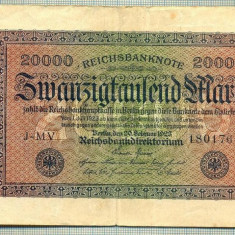 A 67 BANCNOTA-GERMANIA -20 000 MARK- anul 1923-SERIA 180176 -starea care se vede