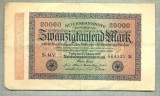 A 81 BANCNOTA-GERMANIA -20 000 MARK- anul 1923-SERIA 664123 -starea care se vede