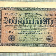 A 81 BANCNOTA-GERMANIA -20 000 MARK- anul 1923-SERIA 664123 -starea care se vede