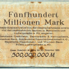 A 44 BANCNOTA-GERMANIA-500milion MARK-anul 1923 -SERIA 11648-starea care se vede