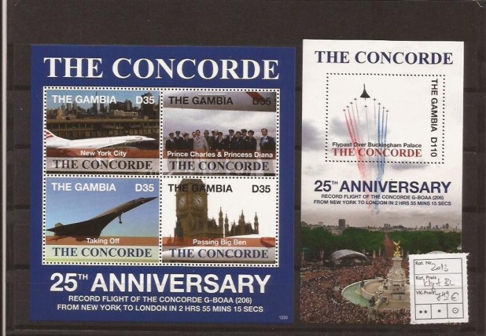 Gambia - Concorde - 2013 klbg + bl.
