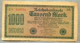 A 65 BANCNOTA-GERMANIA - 1000 MARK- anul 1922 -SERIA 918234 -starea care se vede, Europa