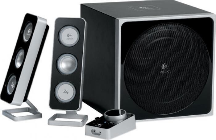 Sistem audio / Boxe Logitech Z-4e Black 2.1 cu telecomanda cu fir 40W ...