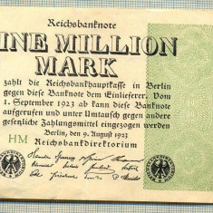 A 89 BANCNOTA-GERMANIA -1MILION MARK- anul 1923-SERIA FARA -starea care se vede