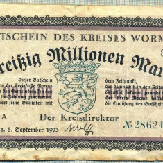 A 25 BANCNOTA-GERMANIA-30milion MARK- anul 1923 -SERIA 28624-starea care se vede