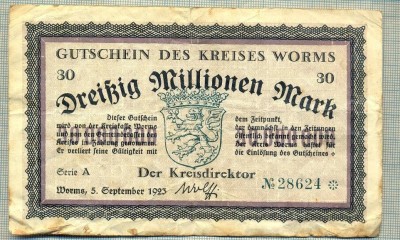 A 25 BANCNOTA-GERMANIA-30milion MARK- anul 1923 -SERIA 28624-starea care se vede foto