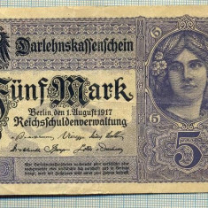 A 50 BANCNOTA-GERMANIA - 5 MARK- anul 1917 -SERIA 2080197 -starea care se vede