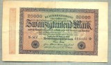 A 97 BANCNOTA-GERMANIA -20 000 MARK- anul 1923-SERIA 664122 -starea care se vede