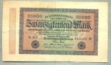 A 97 BANCNOTA-GERMANIA -20 000 MARK- anul 1923-SERIA 664122 -starea care se vede, Europa