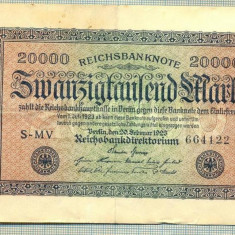 A 97 BANCNOTA-GERMANIA -20 000 MARK- anul 1923-SERIA 664122 -starea care se vede