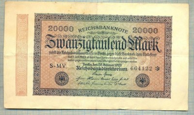 A 97 BANCNOTA-GERMANIA -20 000 MARK- anul 1923-SERIA 664122 -starea care se vede foto