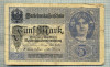 A 39 BANCNOTA-GERMANIA - 5 MARK- anul 1917 -SERIA 17570432 -starea care se vede, Europa