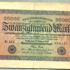 A 51 BANCNOTA-GERMANIA -20 000 MARK- anul 1923-SERIA 664121-starea care se vede