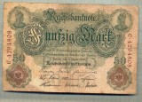 A 18 BANCNOTA-GERMANIA- 50 MARK- anul 1910 -SERIA 4294808 -starea care se vede, Europa