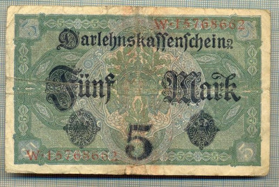 A 80 BANCNOTA-GERMANIA - 5 MARK- anul 1917 -SERIA 15768662 -starea care se vede foto