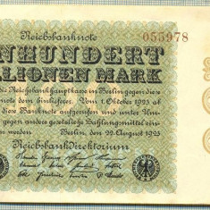 A 54 BANCNOTA-GERMANIA -100 MILION MARK- anul 1923 -SERIA.. -starea care se vede