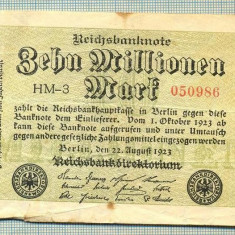 A 91 BANCNOTA-GERMANIA -10MILION MARK- anul 1923-SERIA050986-starea care se vede