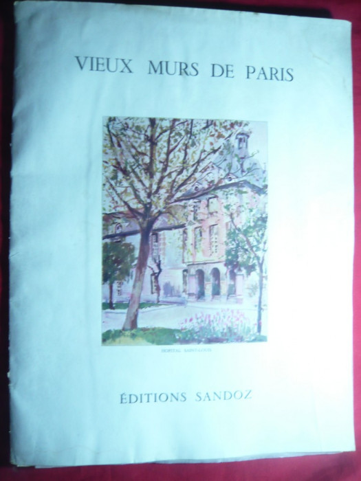 Album cu 10 Litografii dupa Desene tus de Irene Zurkinden -Vieux Murs de Paris