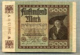 A 86 BANCNOTA-GERMANIA - 5000 MARK- anul 1922 -SERIA 200115 -starea care se vede