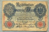 A 57 BANCNOTA-GERMANIA - 20 MARK- anul 1914 -SERIA 3236686 -starea care se vede, Europa