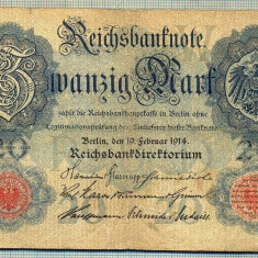 A 57 BANCNOTA-GERMANIA - 20 MARK- anul 1914 -SERIA 3236686 -starea care se vede