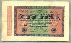 A 34 BANCNOTA-GERMANIA -20 000 MARK- anul 1923-SERIA 254667-starea care se vede
