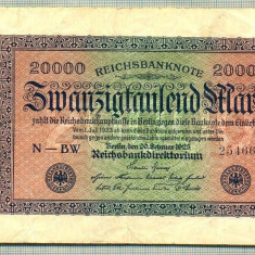 A 34 BANCNOTA-GERMANIA -20 000 MARK- anul 1923-SERIA 254667-starea care se vede