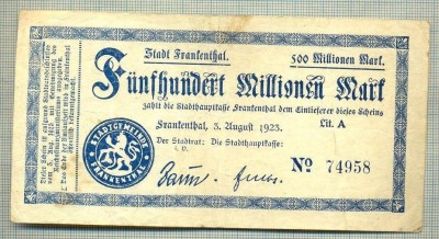 A 20 BANCNOTA-GERMANIA- 500000000 MARK-anul 1923-SERIA 74958-starea care se vede foto