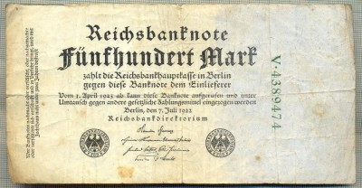 A 14 BANCNOTA-GERMANIA - 500 MARK- anul 1923 -SERIA 4389474 -starea care se vede foto