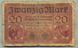 A 32 BANCNOTA-GERMANIA - 20 MARK- anul 1918 -SERIA 4024874 -starea care se vede, Europa