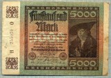 A 87 BANCNOTA-GERMANIA - 5000 MARK- anul 1922 -SERIA 255070 -starea care se vede, Europa