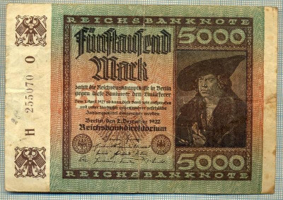 A 87 BANCNOTA-GERMANIA - 5000 MARK- anul 1922 -SERIA 255070 -starea care se vede foto