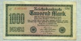 A 02 BANCNOTA-GERMANIA - 1000 MARK- anul 1922 -SERIA 069109-starea care se vede