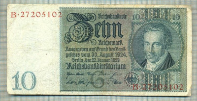 A 58 BANCNOTA-GERMANIA- 10 MARK- anul 1929 -SERIA 27205102 -starea care se vede foto