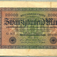 A 66 BANCNOTA-GERMANIA -20 000 MARK- anul 1923-SERIA 203306 -starea care se vede