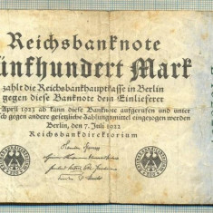 A 07 BANCNOTA-GERMANIA- 500 MARK- anul 1923 -SERIA 1523237 -starea care se vede