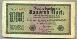 A 55 BANCNOTA-GERMANIA - 1000 MARK- anul 1922 -SERIA 631057 -starea care se vede