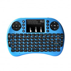 Mini tastatura wireless touchpad combo albastra, PC, Notebook, Android foto