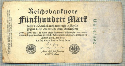 A 98 BANCNOTA-GERMANIA- 500 MARK- anul 1923 -SERIA 5147392 -starea care se vede foto