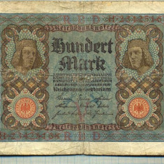 A 10 BANCNOTA-GERMANIA- 100 MARK- anul 1920 -SERIA 23425168 -starea care se vede