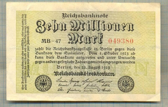 A 36 BANCNOTA-GERMANIA -10MILION MARK- anul 1923-SERIA049380-starea care se vede