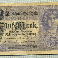 A 03 BANCNOTA-GERMANIA - 5 MARK- anul 1917 -SERIA 18110788 -starea care se vede