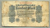 A 04 BANCNOTA-GERMANIA- 100 MARK- anul 1922 -SERIA 03384949 -starea care se vede