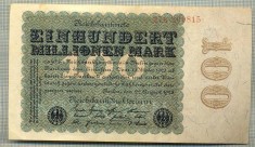 A 62 BANCNOTA-GERMANIA -100 MILION MARK- anul 1923 -SERIA.. -starea care se vede