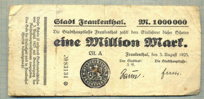 A 84 BANCNOTA-GERMANIA- 1000000 MARK- anul 1923 -SERIA 83134-starea care se vede