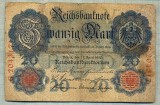 A 43 BANCNOTA-GERMANIA- 20 MARK-anul 1910 -SERIA 204317 -starea care se vede