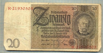 A 61 BANCNOTA-GERMANIA- 20 MARK- anul 1929 -SERIA 21930505 -starea care se vede foto